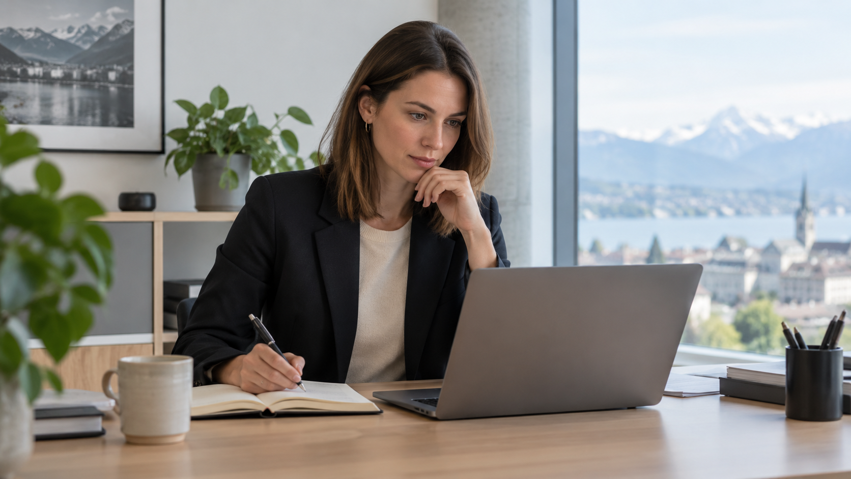 Digitale Vorbereitung eines Mitarbeitergesprächs am Laptop